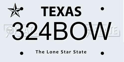 324BOW Texas License Plate