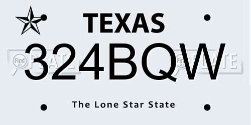 324BQW Texas License Plate