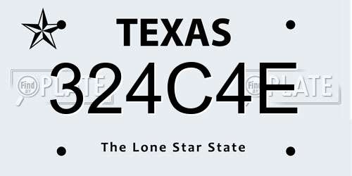324C4E Texas License Plate