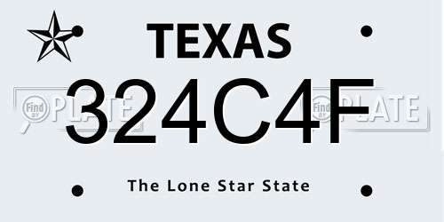 324C4F Texas License Plate