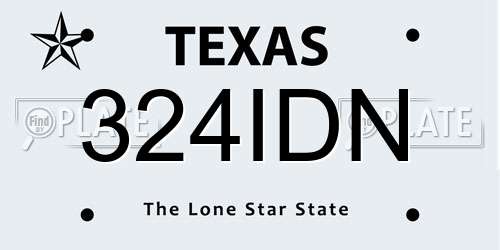 324IDN Texas License Plate