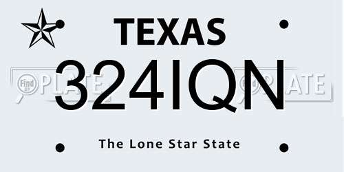 324IQN Texas License Plate