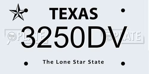 3250DV Texas License Plate