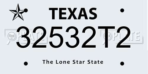 32532T2 Texas License Plate