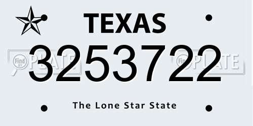 3253722 Texas License Plate