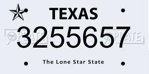 3255657 Texas License Plate
