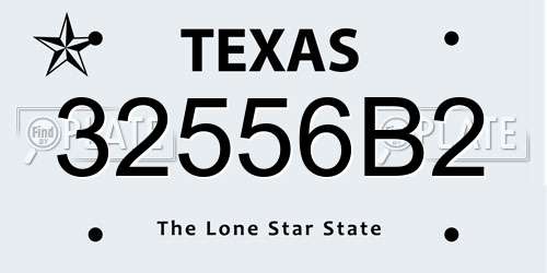 32556B2 Texas License Plate