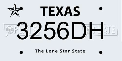 3256DH Texas License Plate
