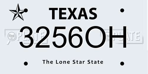 3256OH Texas License Plate