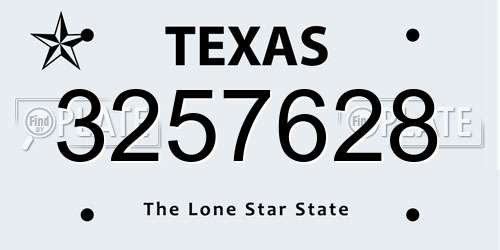 3257628 Texas License Plate