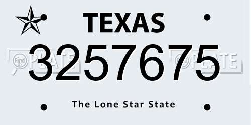 3257675 Texas License Plate