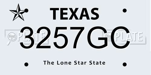 3257GC Texas License Plate
