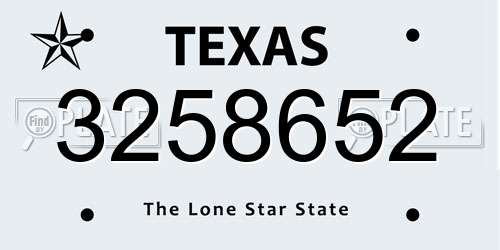 3258652 Texas License Plate