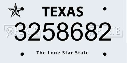 3258682 Texas License Plate
