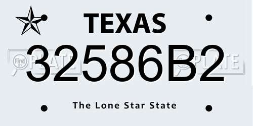 32586B2 Texas License Plate