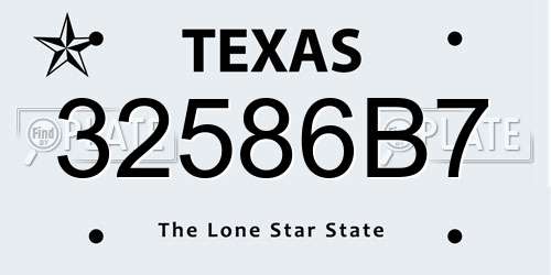 32586B7 Texas License Plate