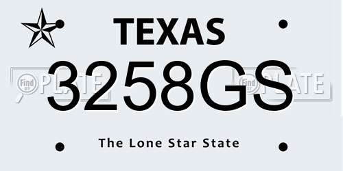 3258GS Texas License Plate