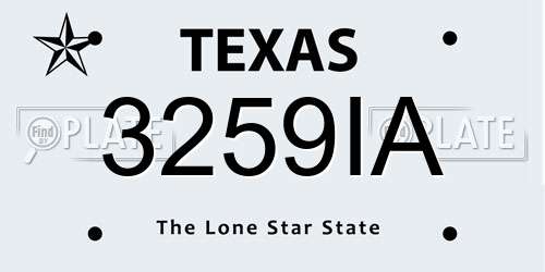 3259IA Texas License Plate