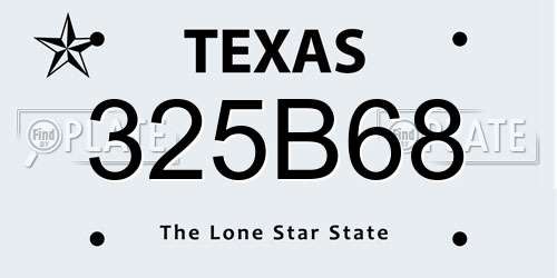 325B68 Texas License Plate
