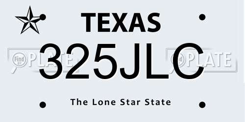 325JLC Texas License Plate