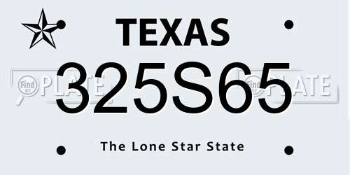 325S65 Texas License Plate