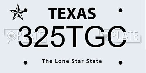 325TGC Texas License Plate