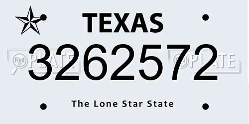 3262572 Texas License Plate