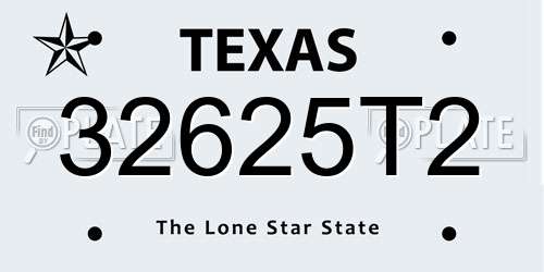 32625T2 Texas License Plate