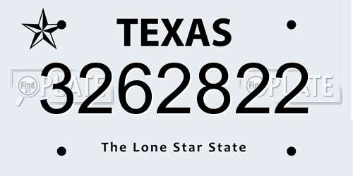 3262822 Texas License Plate