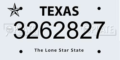 3262827 Texas License Plate
