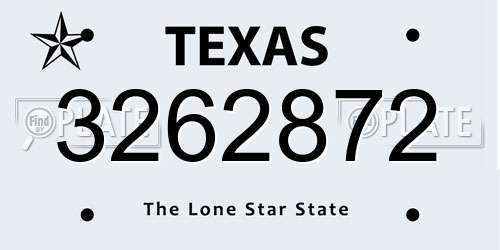 3262872 Texas License Plate