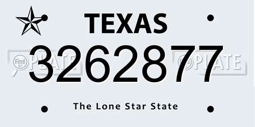3262877 Texas License Plate