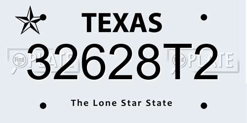 32628T2 Texas License Plate