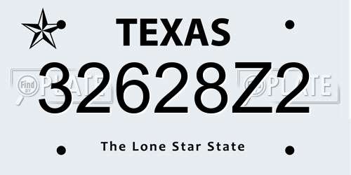 32628Z2 Texas License Plate