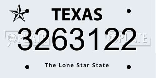 3263122 Texas License Plate