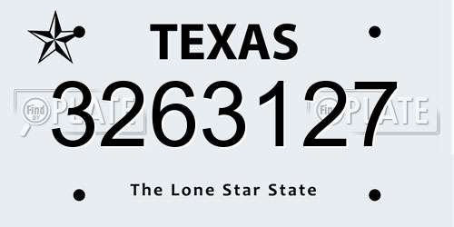 3263127 Texas License Plate