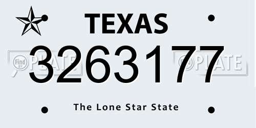 3263177 Texas License Plate