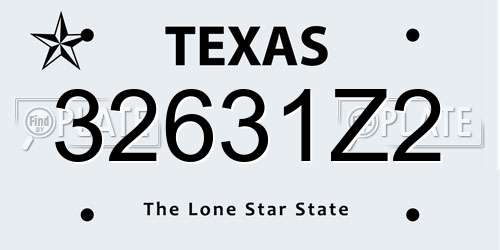 32631Z2 Texas License Plate
