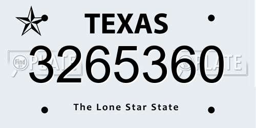 3265360 Texas License Plate