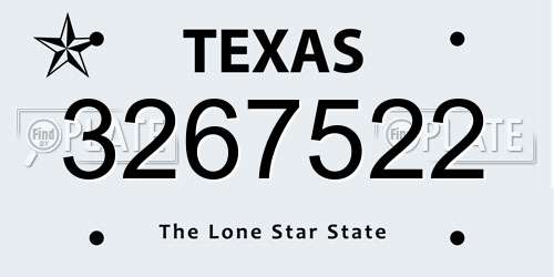 3267522 Texas License Plate
