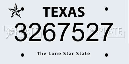 3267527 Texas License Plate