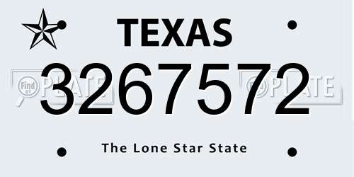 3267572 Texas License Plate