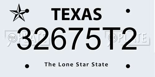32675T2 Texas License Plate