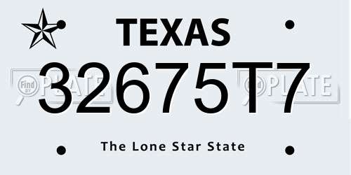 32675T7 Texas License Plate