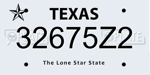 32675Z2 Texas License Plate