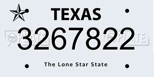 3267822 Texas License Plate