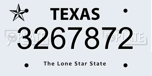 3267872 Texas License Plate