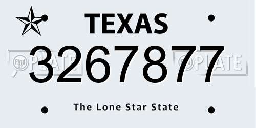 3267877 Texas License Plate