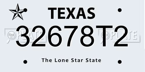 32678T2 Texas License Plate