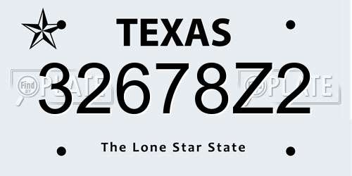 32678Z2 Texas License Plate